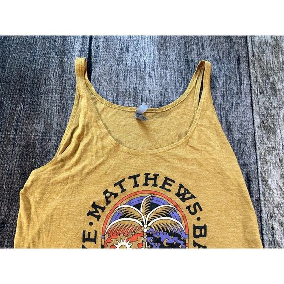 Dave Matthews Band Palm Tree Yellow  Tank Top Size Large - Picture 3 of 9